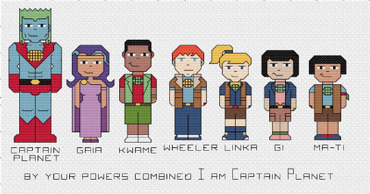 Captain Planet PDF Cross Stitch Pattern Kooky Cross Stitch