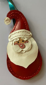 Kangaroo Leather Santa Christmas Ornament/Bag Tag