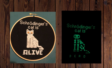 Schrödinger's Cat Cross Stitch Pattern