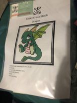 Cute Green Dragon - Cross Stitch Kit