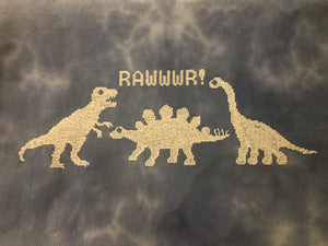 Rawwwr! Glow in the dark Dinosaur Skeleton Cross Stitch