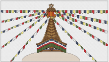 Kathmandu Stupa PDF Cross Stitch Pattern - Beautiful Buddhist Stupa based of one in Kathmandu, Nepal