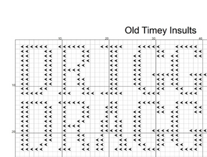 Old Timey Insults Cross Stitch PDF Pattern
