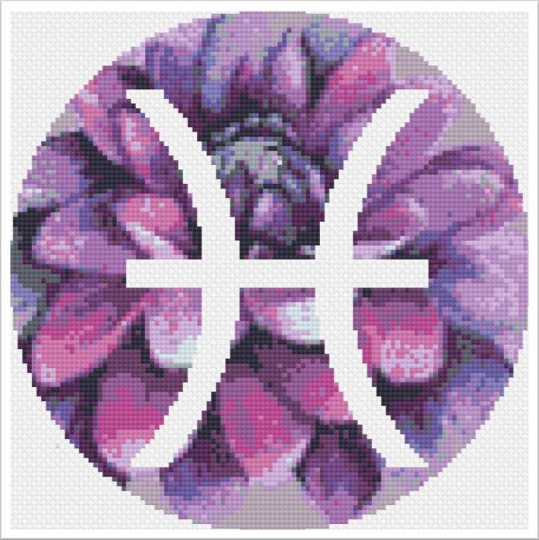 Pisces Zodiac Cross Stitch Pattern – PDF Only