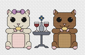 Hamster Date Night - PDF cross stitch pattern