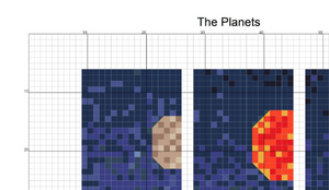 The 9 Planets Cross Stitch Cross Stitch Pattern