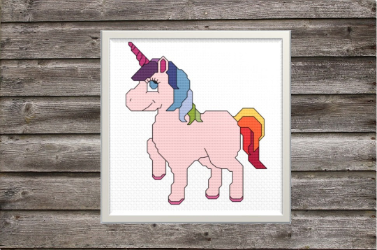 Rainbow Unicorn Cross Stitch PDF ony pattern
