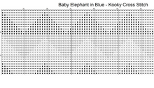 Baby Elephant Outline on Blue Geometric Background Cross Stitch Pattern