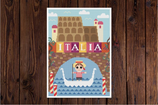 Italia Cross Stitch Pattern PDF