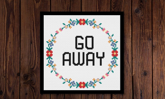 Go Away - Cross Stitch Pattern