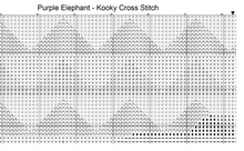 Purple Geometric Elephant on Blue Background Cross Stitch Pattern