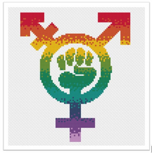 Intersectional Feminism Symbol Cross Stitch Pattern PDF in Rainbow