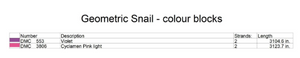 Geometric Snail Cross Stitch Pattern/Chart PDF